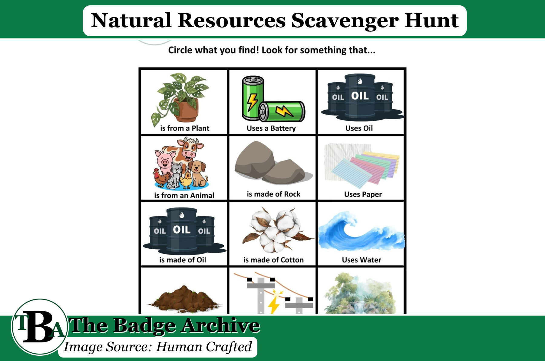Natural Resources Scavenger Hunt