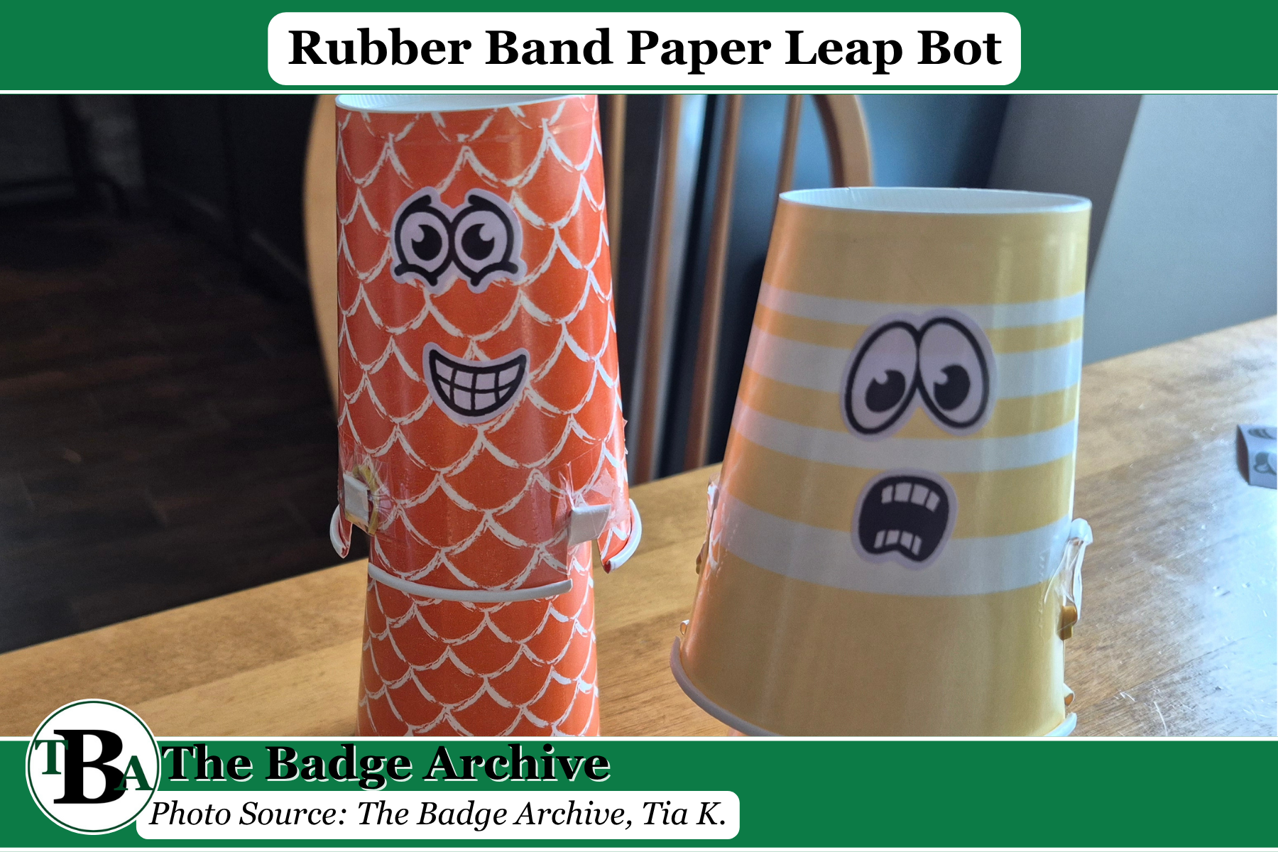 Rubber Band Paper Leap Bot